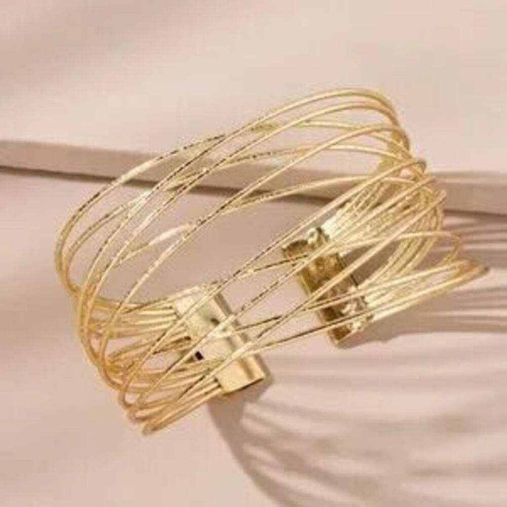 Gold Wire Bangle Bracelet